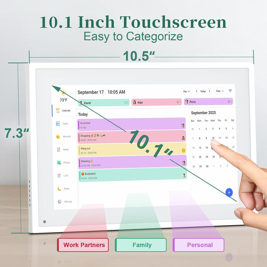 smart digital calendar 10.1 inch HD for home automation